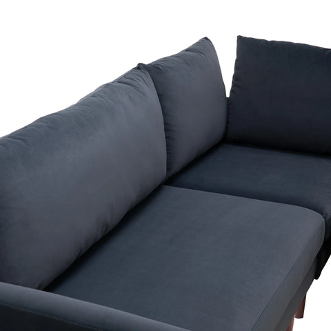 Vega Velvet Modular Corner Sofa - Dark Grey Charcoal