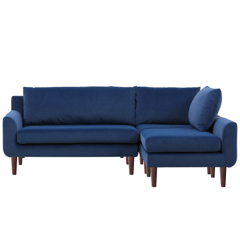 Vega Velvet Modular Corner Sofa - Navy