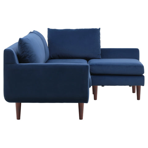 Vega Velvet Modular Corner Sofa - Navy