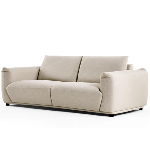 Emery Speckled Fabric 3 Seater Sofa - Beige