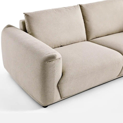 Emery Speckled Fabric 3 Seater Sofa - Beige