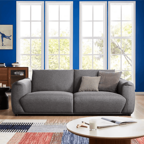 Emery Speckled Fabric 3 Seater Sofa - Dark Grey