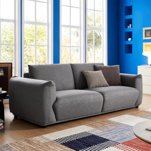 Emery Speckled Fabric 3 Seater Sofa - Dark Grey