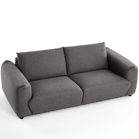Emery Speckled Fabric 3 Seater Sofa - Dark Grey