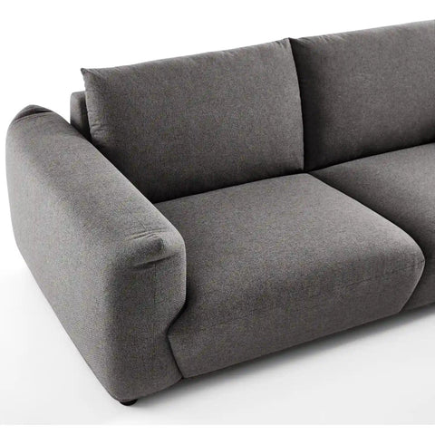 Emery Speckled Fabric 3 Seater Sofa - Dark Grey