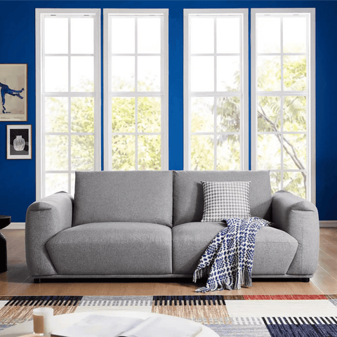 Emery Speckled Fabric 3 Seater Sofa - Light Grey
