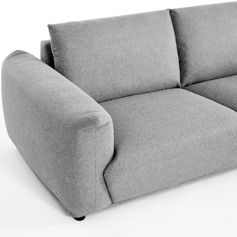 Emery Speckled Fabric 3 Seater Sofa - Light Grey