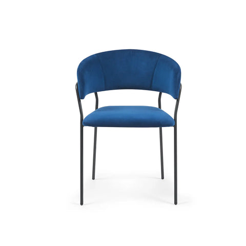 Frances Set of 4 Dark Navy Velvet Dining Chairs