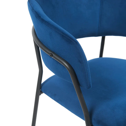 Frances Set of 4 Dark Navy Velvet Dining Chairs