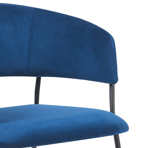 Frances Set of 4 Dark Navy Velvet Dining Chairs
