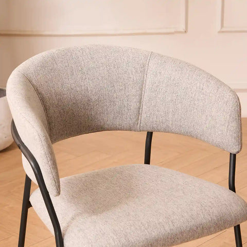 Frances Set of 4 Light Grey Fabric Dining Chairs