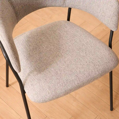 Frances Set of 4 Light Grey Fabric Dining Chairs