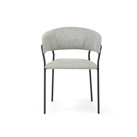 Frances Set of 4 Light Grey Fabric Dining Chairs
