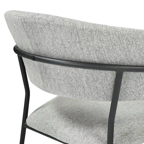 Frances Set of 4 Light Grey Fabric Dining Chairs
