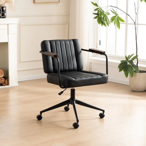 Freda Black PU Leather Office Chair