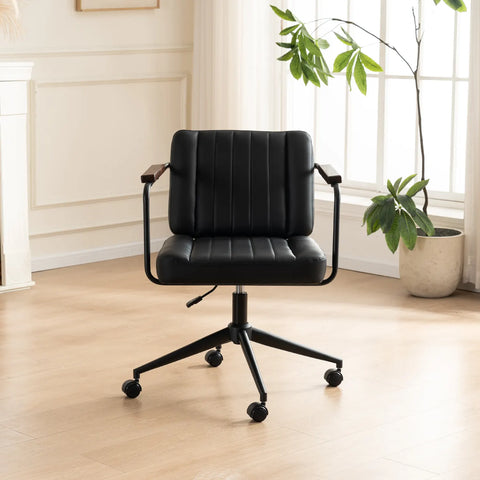 Freda Black PU Leather Office Chair