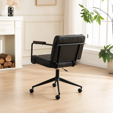 Freda Black PU Leather Office Chair