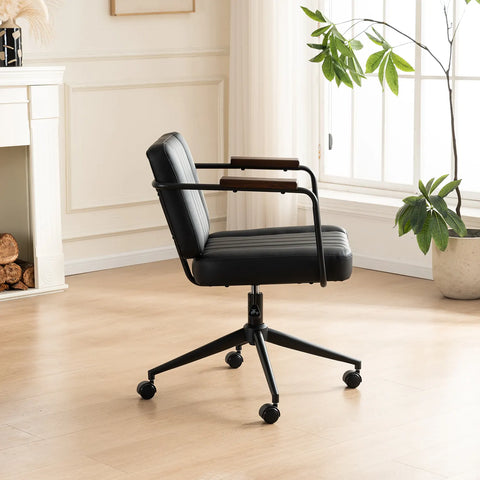 Freda Black PU Leather Office Chair