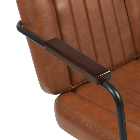 Freda Brown PU Leather Office Chair