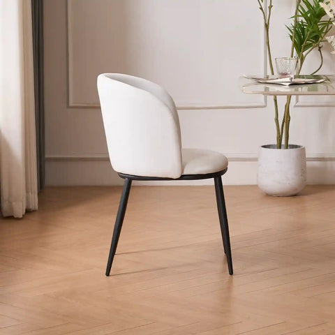 Frida Set of 2 White Velvet Dining Chairs