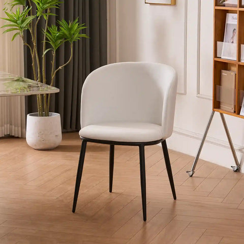 Frida Set of 2 White Velvet Dining Chairs