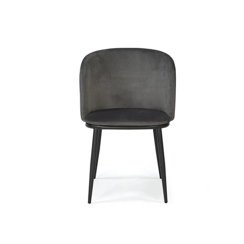 Frida Set of 2 Grey Velvet Dining Chairs