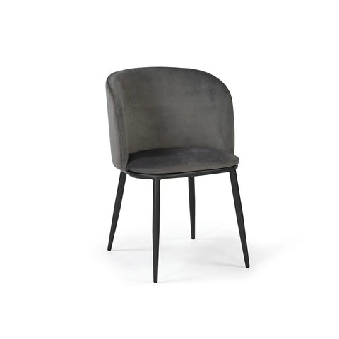 Frida Set of 2 Grey Velvet Dining Chairs