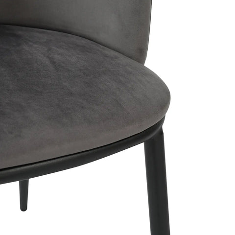 Frida Set of 2 Grey Velvet Dining Chairs