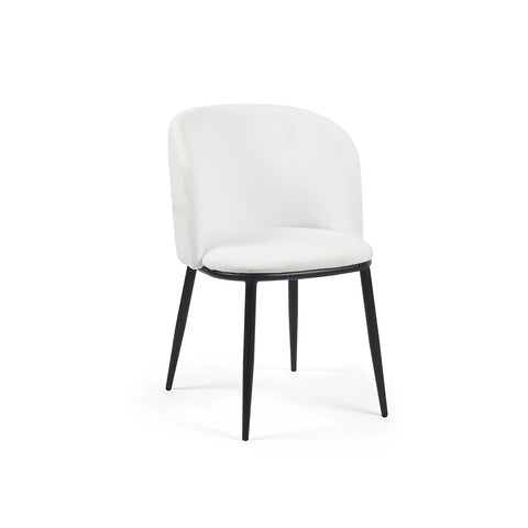 Frida Set of 2 White Velvet Dining Chairs