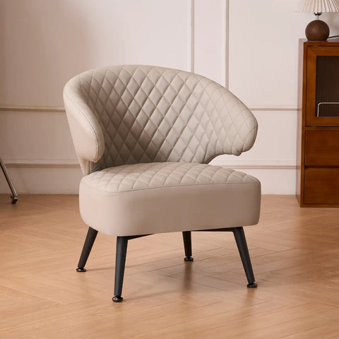 Gemma Beige Leather Occasional Chair