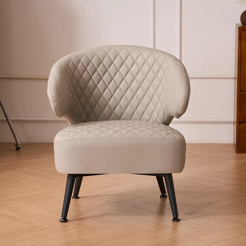 Gemma Beige Leather Occasional Chair
