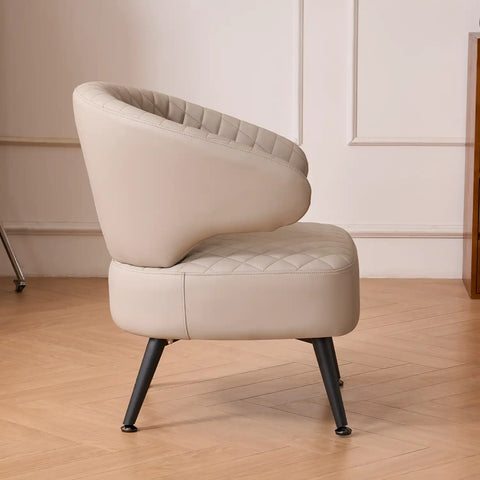 Gemma Beige Leather Occasional Chair