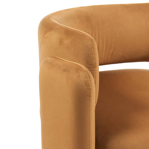 Hailey Caramel Velvet Occasional Chair