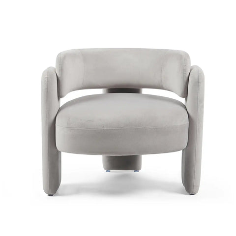Hailey Light Grey Velvet Occasional Chair