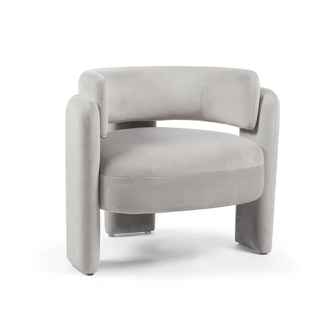Hailey Light Grey Velvet Occasional Chair