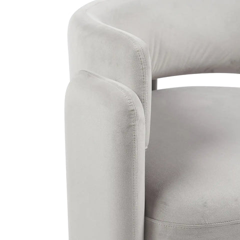 Hailey Light Grey Velvet Occasional Chair