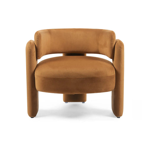 Hailey Caramel Velvet Occasional Chair