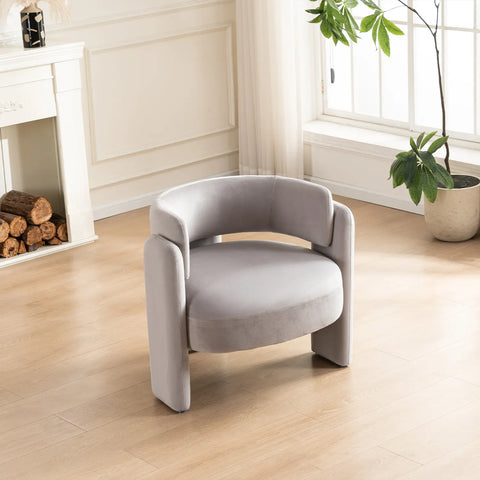 Hailey Light Grey Velvet Occasional Chair