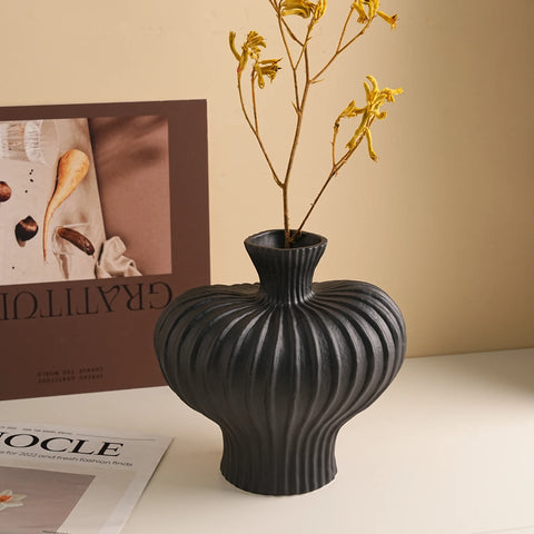 Lantern Fruit Raw Ceramic Vase