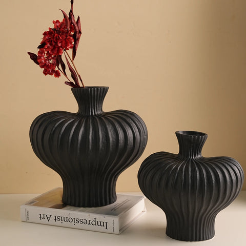 Lantern Fruit Raw Ceramic Vase