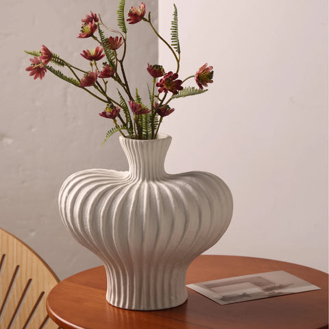 Lantern Fruit Raw Ceramic Vase