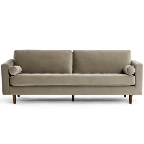Lennox Velvet 3 Seater Sofa - Calm Grey