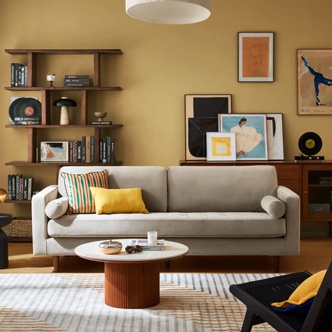 Lennox Velvet 3 Seater Sofa - Calm Grey