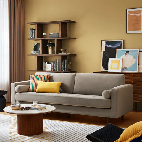 Lennox Velvet 3 Seater Sofa - Calm Grey