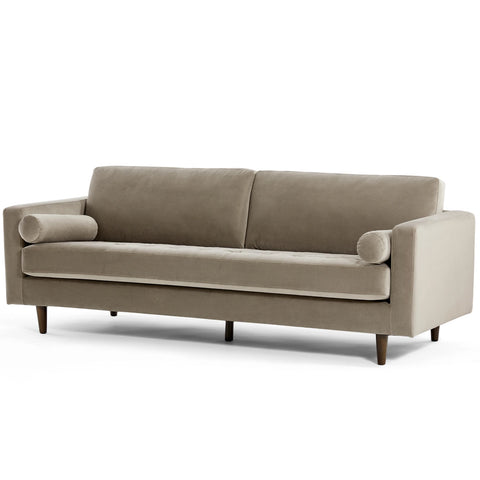 Lennox Velvet 3 Seater Sofa - Calm Grey