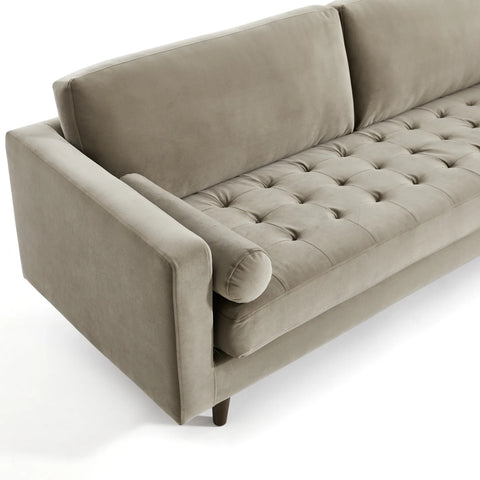 Lennox Velvet 3 Seater Sofa - Calm Grey