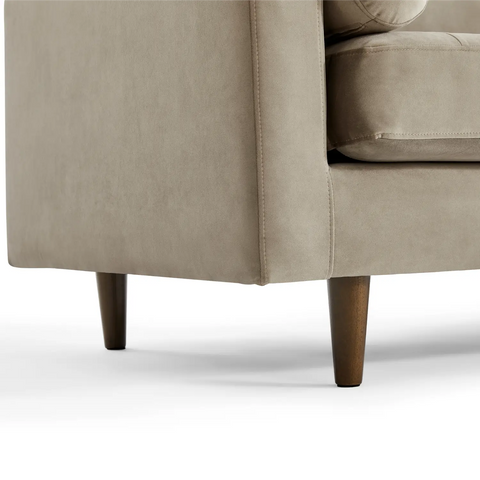 Lennox Velvet 3 Seater Sofa - Calm Grey