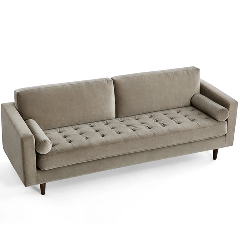 Lennox Velvet 3 Seater Sofa - Calm Grey