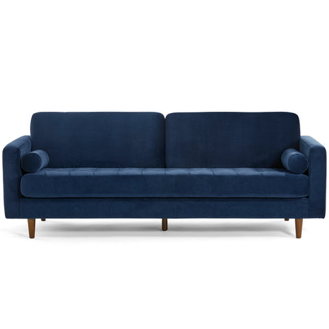 Lennox Velvet 3 Seater Sofa - Navy Blue