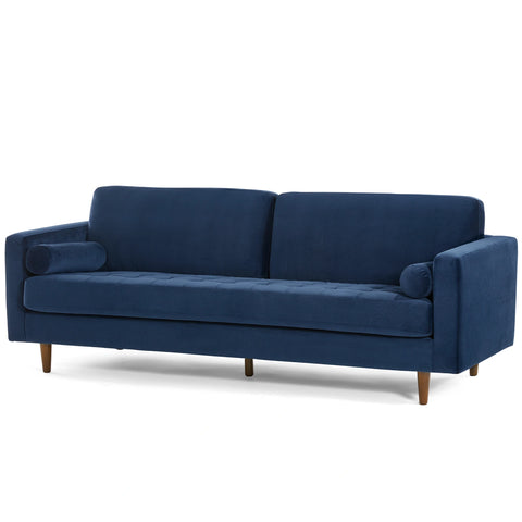 Lennox Velvet 3 Seater Sofa - Navy Blue
